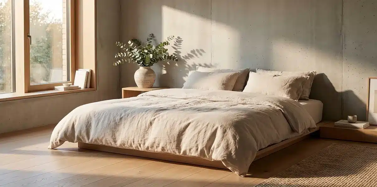 Silhouette di due persone su un letto antico, atmosfera intima e tensione
