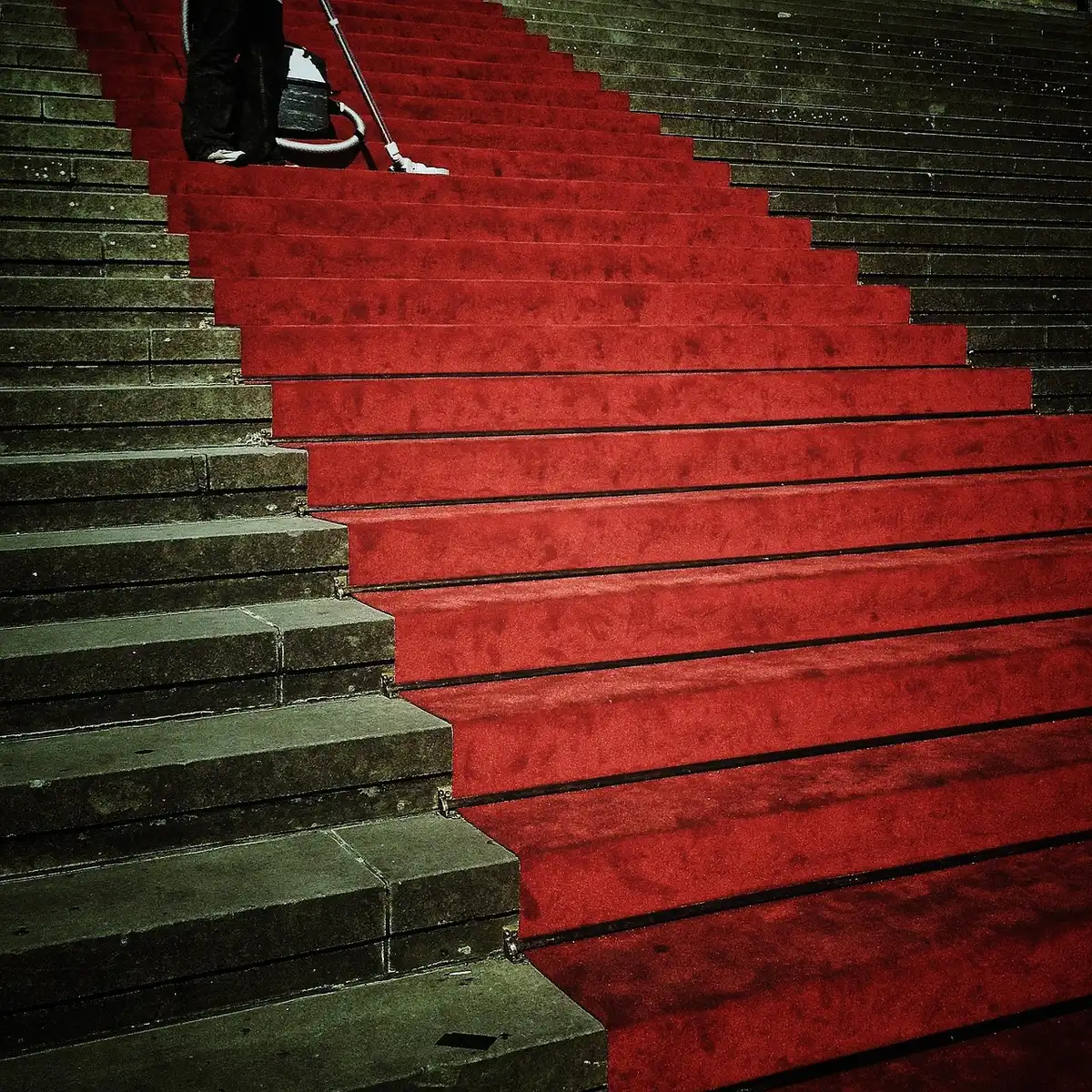 Folla e tappeto rosso durante una prima cinematografica